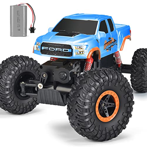 DOUBLE E Remote Control Car, 4WD Unique Colorful Shell 60+mins Runtime Off Road RC Monster Trucks, 1:18 Scale All-Terrain Electric Toy with Two Batteries for Kids, Multicolored