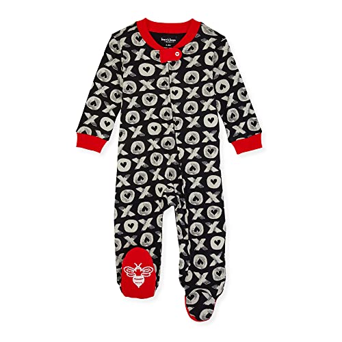 Burt's Bees Baby Baby Girls Sleep and Play Pajamas, 100% Organic Cotton One-Piece Romper Jumpsuit Zip Front Pjs, Hugs, Kisses, 6 Months