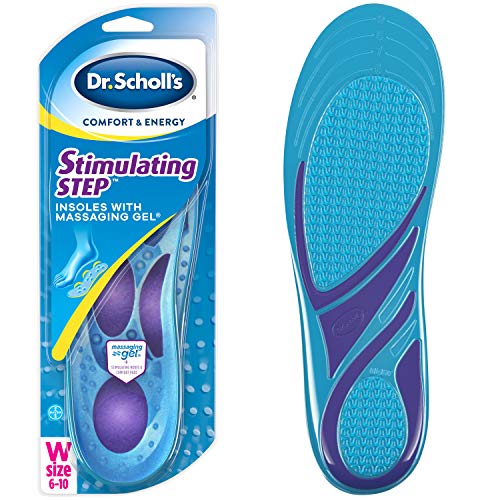 Dr. Scholl's STIMULATING STEP Insoles Massaging Gel Plus Stimulating Nodes for Extra Massaging Action on Key Pressure Areas, for Women's 6-10, also available for Men's 8-13, 2 Count