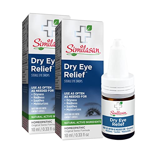 Similasan Dry Eye Relief Eye Drops 0.33 Ounce Bottle, for Temporary Relief from Dry or Red Eyes, Itchy Eyes, Burning Eyes, and Watery Eyes, 2 Count