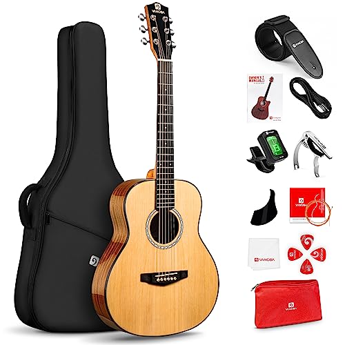 Vangoa 36' Acoustic Guitar for Beginner Adult Teen 3/4 Size Guitarra Acustica with Gig Bag, Tuner, Picks, Strings, Capo, Strap Right Hand - Spruce Natural Gloss