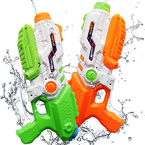 ToyerBee Water Gun, 2 Pack Squirt Guns for Kids, 1200CC High Capacity& 35 Feet Long Shooting Range Water Blasters, Water Toys for Kids& Adult