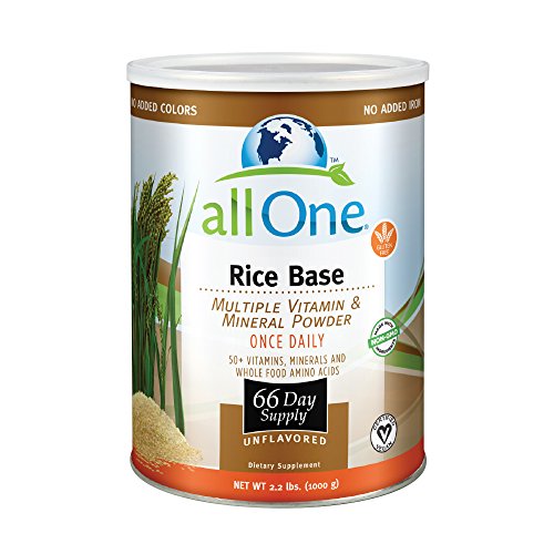 allOne Rice Base Multiple Vitamin & Mineral Powder, Once Daily Multivitamin, Mineral & Whole Food Amino Acid Supplement w/6g Protein (66 Servings) (66 Servings)