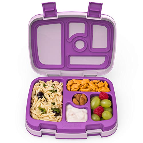 Bentgo Kids Bento-Style 5-Compartment Lunch Box - Ideal Portion Sizes for Ages 3 to 7 - Leak-Proof, Drop-Proof, Dishwasher Safe, BPA-Free, & Made with Food-Safe Materials (Purple)