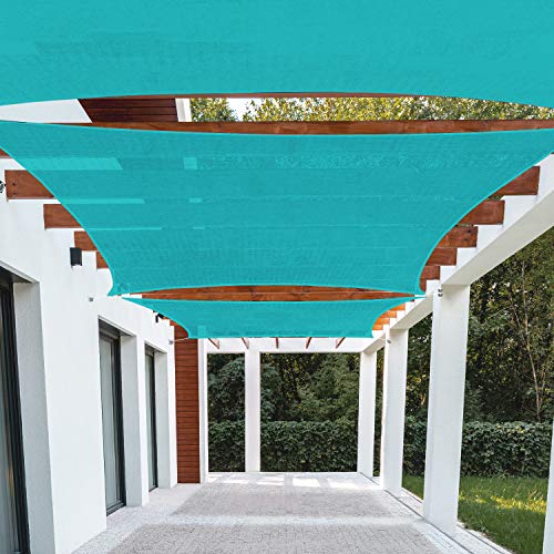 Patio Paradise 16' x 20' Turquoise Sun Shade Sail Rectangle Canopy UV Block Awning Heavy Duty Commercial Grade for Patio Backyard Lawn Garden Outdoor Activities