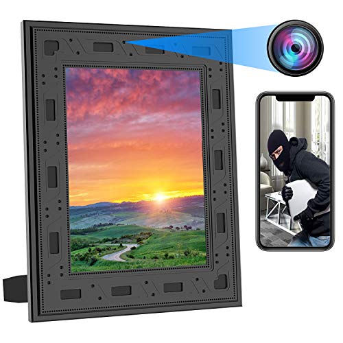 Hidden Camera Picture Frame - 1080P WiFi HD Spy Cameras Night Vision Video Recorder PIR Motion Detect Mini Camera 365 Days Battery Standby Real-Time View Nanny Cam