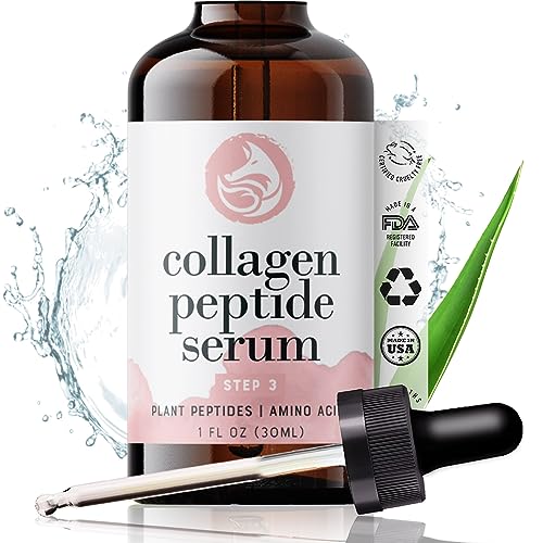 Collagen Peptide Serum for Face - Anti-Aging Facial Serum, Tighten Lift Hydrate & Plump All Skin Types, Reduce Fine Line & Wrinkles, All Natural Ingredients - Foxbrim Naturals (1 Fl Oz)