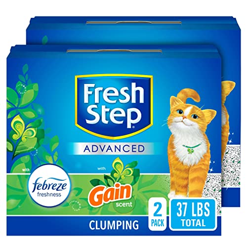 Fresh Step Clumping Cat Litter, With Gain, Advanced, Extra Large, 37 Pounds total (2 Pack of 18.5lb Boxes)