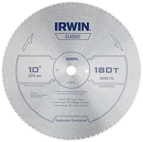 IRWIN 10-Inch Miter Saw Blade, Classic Series, Steel Table (11870)