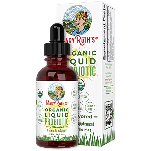 Probiotics for Women Men & Kids | USDA Organic Probiotics for Digestive Health | Acidophilus Probiotic | Gut Health & Immune Support Supplement | Vegan | Non-GMO | Gluten Free |Liquid | 2 Fl Oz