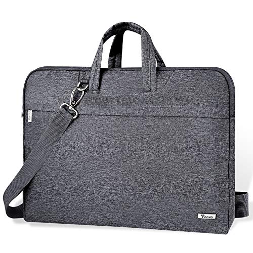 Voova 15.6 Inch Laptop Sleeve Bag, Slim Computer Carry Case with Shoulder Strap Compatible with MacBook Pro 15.4, New MacBook Pro 16 M1 Pro/Max, 15-16 Inch Microsoft Hp Lenovo Dell Acer, Grey