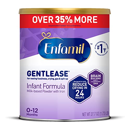 Enfamil Gentlease Baby Formula, Reduces Fussiness, Crying, Gas and Spit-up in 24 hours, DHA & Choline to support Brain development, Value Powder Can, 27.7 Oz