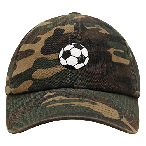 JPAK Soccer Ball Premium Dad Hat Embroidered Baseball Cap World Cup Football Green Camo