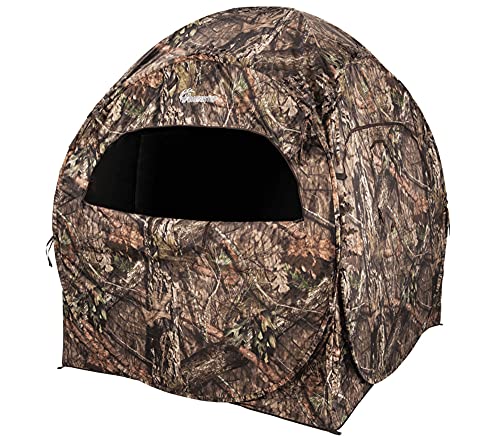 Ameristep Doghouse Run & Gun Hunting Blind | Lightweight 2 Person Ground Blind in Mossy Oak Break-Up Country, One Size