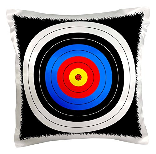 3dRose pc_159796_1 Target with Red Yellow Black White and Blue Rings Archery, Aim, Goal, Hit, Background, Sport Pillow Case, 16' x 16'