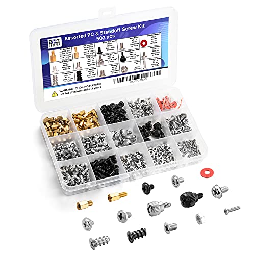 502pc Computer Screws Assortment Kit | Motherboard Standoff Risers Screw Set for HDD Hard Drive, Computer Case, Fan, Graphics, Chassis, ATX Case | Computer Motherboard Screws Kit for DIY & Repair