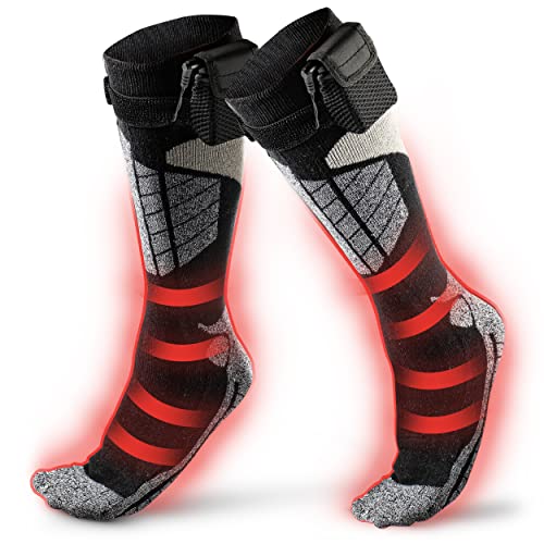 Heated Socks for Men and Women, Battery Powered Socks Heated for Men and Women to Keep You Warm All Day - Heated Ski Socks Women Must Have for Winter Weather - Patterns and Colors May Vary