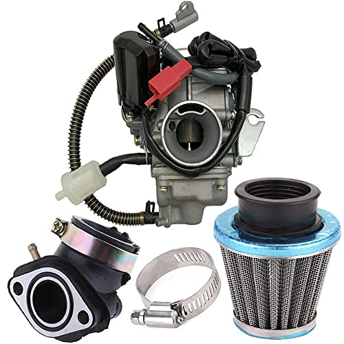 150cc Carburetor for GY6 4 Stroke Engines Electric Choke Motorcycle Scooter 152QMJ 157QMI with Intake Manifold