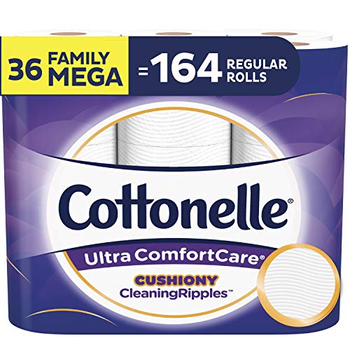 Cottonelle Ultra ComfortCare Soft Toilet Paper with Cushiony Cleaning Ripples, Family Mega Rolls, 325 Sheets Per Roll, 18 Count (Pack of 2)