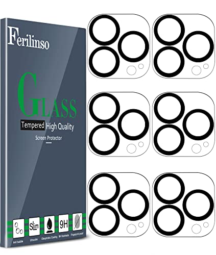 Ferilinso [6 Pack] Camera Lens Protector for iPhone 14 Pro iPhone 14 Pro Max Accessories Camera Cover 9H Glass Unbreakable Protection Case Friendly No Distortion or Difference in Picture Quality