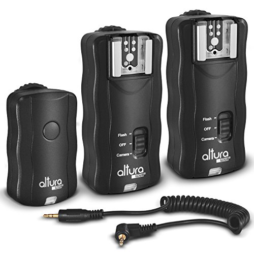 (2 Trigger Pack) Altura Photo Wireless Flash Trigger for Canon w/Remote Shutter (Canon EOS 80D, 77D, 70D, 60D, Rebel T7i, T6i, T6, T5i, T5, T4i, T3i, T3, SL1, SL2 DSLR Cameras)