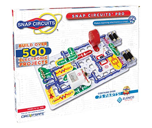 Snap Circuits Pro SC-500 Electronics Exploration Kit | Over 500 Projects | Full Color Project Manual | 75 + Snap Circuits Parts | STEM Educational Toy for Kids 8 +