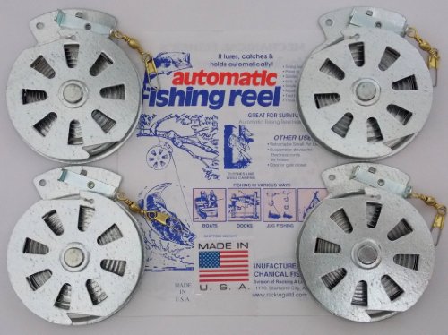 4 Mechanical Fisher's Yo Yo Fishing Reels -Package of 4 Reels- Yoyo Fish Trap -(FLAT TRIGGER MODEL)