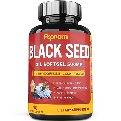 Papnami Organic Premium Black Seed Oil Capsules 500mg, 3 Months Supply