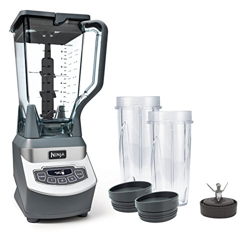 Ninja BL660 Professional Compact Smoothie & Food Processing Blender, 1100-Watts, 3 Functions for Frozen Drinks, Smoothies, Sauces, & More, 72-oz.* Pitcher, (2) 16-oz. To-Go Cups & Spout Lids, Gray