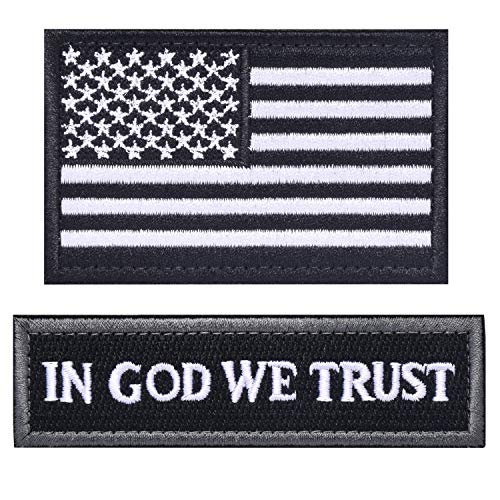 ELLEWIN Tactical Morale Patch USA Flag Don't Tread On Me in God We Trust (Black(USA Flag+in GOD WE Trust))