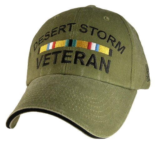 Desert Storm Veteran with Ribbon Cap, Adjustable, Green