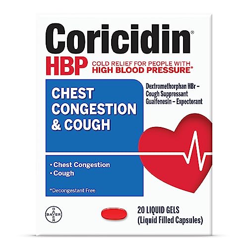 Coricidin HBP Chest Congestion & Cough Liqui-Gels 20 Liqui-Gels, Pack of 5
