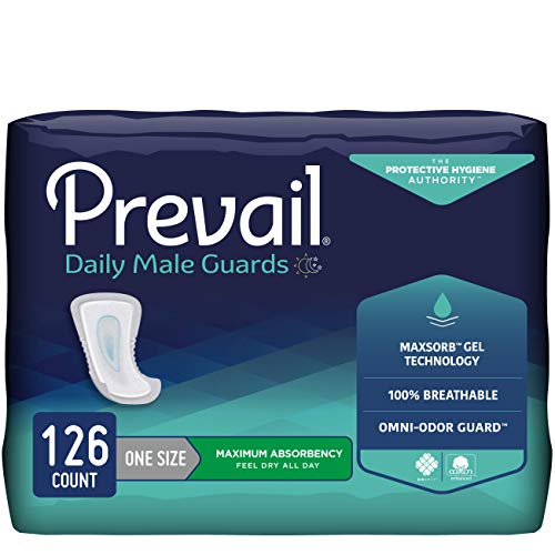 Prevail Proven | Male Incontinence Guards | Maximum Absorbency | 14 Count (Pack of 9)