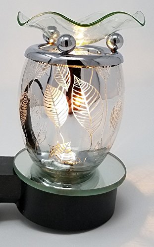 Silver Leaves Style Electric Tart warmer Oil Burner Plug In Night Lamp