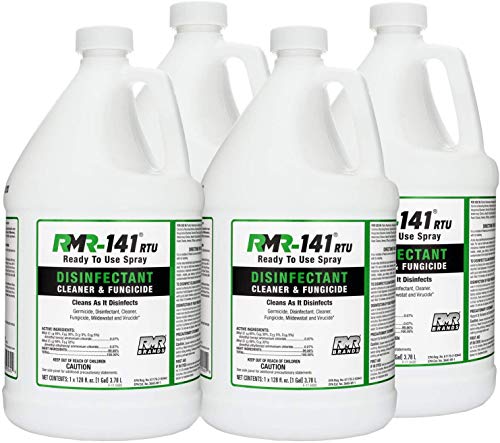 RMR-141 Mold and Mildew Killer, Kills 99% of Household Bacteria and Viruses, Cleans and Disinfects, EPA Registered, 4 Pack of 1 Gallon Bottles