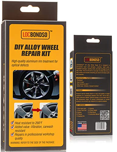 LOCBONDSO DIY Alloy Wheel Repair Kit Aluminum Rim Scratch Repair Auto Car Motorcycle Hubcaps Covers Surface Damage Dent Care Touch Up Kit Silver Paint