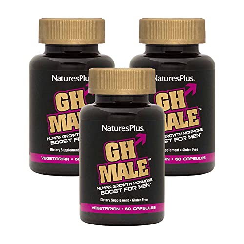 NaturesPlus GH Male - 60 Capsules, Pack of 3 - Human Growth Hormone Boost for Men - Vegetarian, Gluten Free - 90 Total Servings