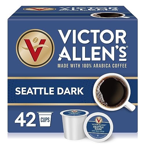 Victor Allen's Coffee Seattle Dark, Dark Roast, 42 Count, Single Serve Coffee Pods for Keurig K-Cup Brewers