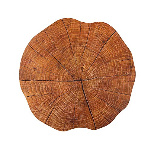 SFTYUFS 15in Placemats Table Mat Round Placemats Set of 4 Natural Wood Print Placemats Farmhouse Washable Placemats Retro Place Mats for Indoor Outdoor Dinner Party Gathering