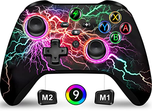 Wireless Switch Pro Controller for Nintendo Switch Controller/Switch Lite/Switch OLED, LED Light Multi-Platform Windows PC IOS Android Switch Gamepad Remote with Cool RGB/Programmable/Motion Control/Vibration/Turbo/Wakeup