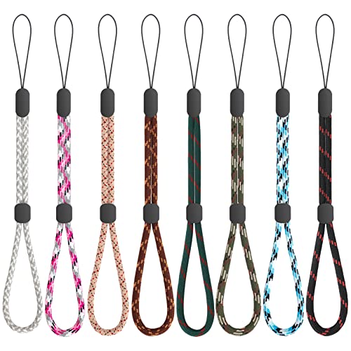 FrgKbTm Hand Wrist Strap Lanyard, 8 Pcs Adjustable Nylon Colorful for Mobile Phone, Camara, Keys, USB Flash Drive, Wallet, ID Name Tag Badge, Mp3, Mp4, GoPro