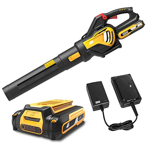 AS 40V Cordless Leaf Blower-Leaf Blower with 2.5 Ah Lithium- ion Battery & Quick Charger,Powered Leaf Blower with Variable-Speed, 530CFM