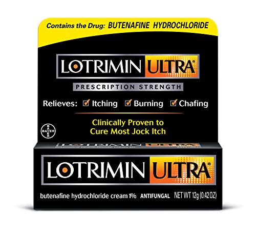 Lotrimin Ultra Antifungal Jock Itch Cream, Prescription Strength Butenafine Hydrochloride 1% Treatment, Clinically Proven to Cure Most Jock Itch, Cream, 0.42 Ounce (12 Grams)
