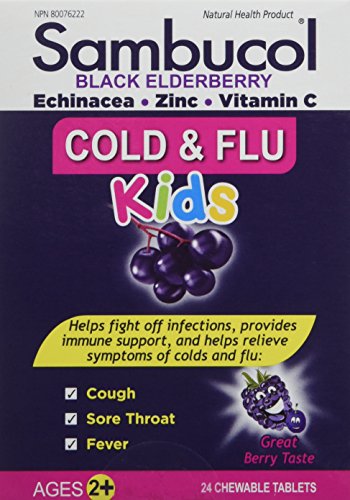 SAMBUCOL Cold And Flu Kids Chewables, 24 CT