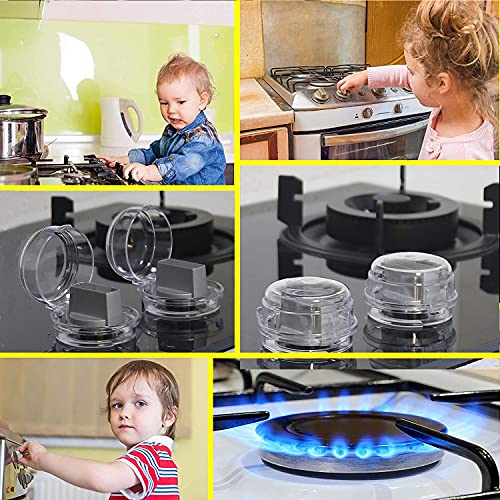 Stove Knob Covers for Child Safety, Gas Stove Knob Covers,Clear Safety Covers - Protect Little Kids with A Child Proof Lock for Oven/Stove Top/Gas Range - Baby?2pcs? (Blue)