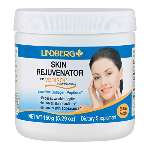 Lindberg Verisol Skin Rejuvenator Powder, 60 Servings of 2.5 Grams, Bioactive Collagen Peptides