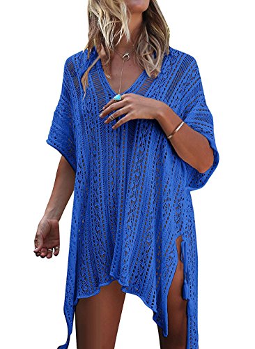 HARHAY Women's Summer Swimsuit Bikini 2022 Beach Swimwear Cover up Blue