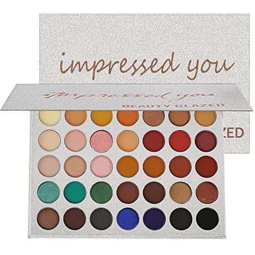 Impress You Eyeshadow Palette, Highly Pigmented 35 Shades Matte and Shimmers Makeup Palette, Blendable Long Lasting Waterproof Eye Shadow, Vegan Stay Long Cruelty- Free Makeup Pallet, Full Face Eye Make Up for Beginners Smokey Eye