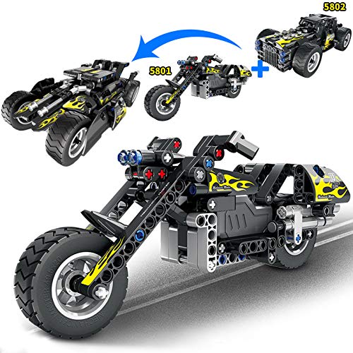 STEM Building Kit with Pull Back Toy, Cool Motorcycle Model Kit for Boys and Girls, New 2020 Gift Ideas(183pcs)