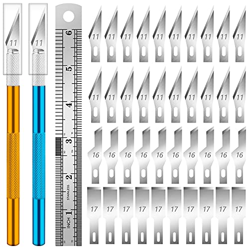 DIYSELF Exacto Knife Upgrade Precision Carving Craft Knife Hobby Knife Kit 40 Spare Knife Blades for Art, Scrapbooking, Stencil